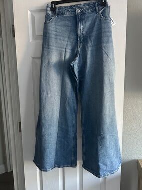 Old Navy Blue High-Rise Wide Leg Denim Jeans